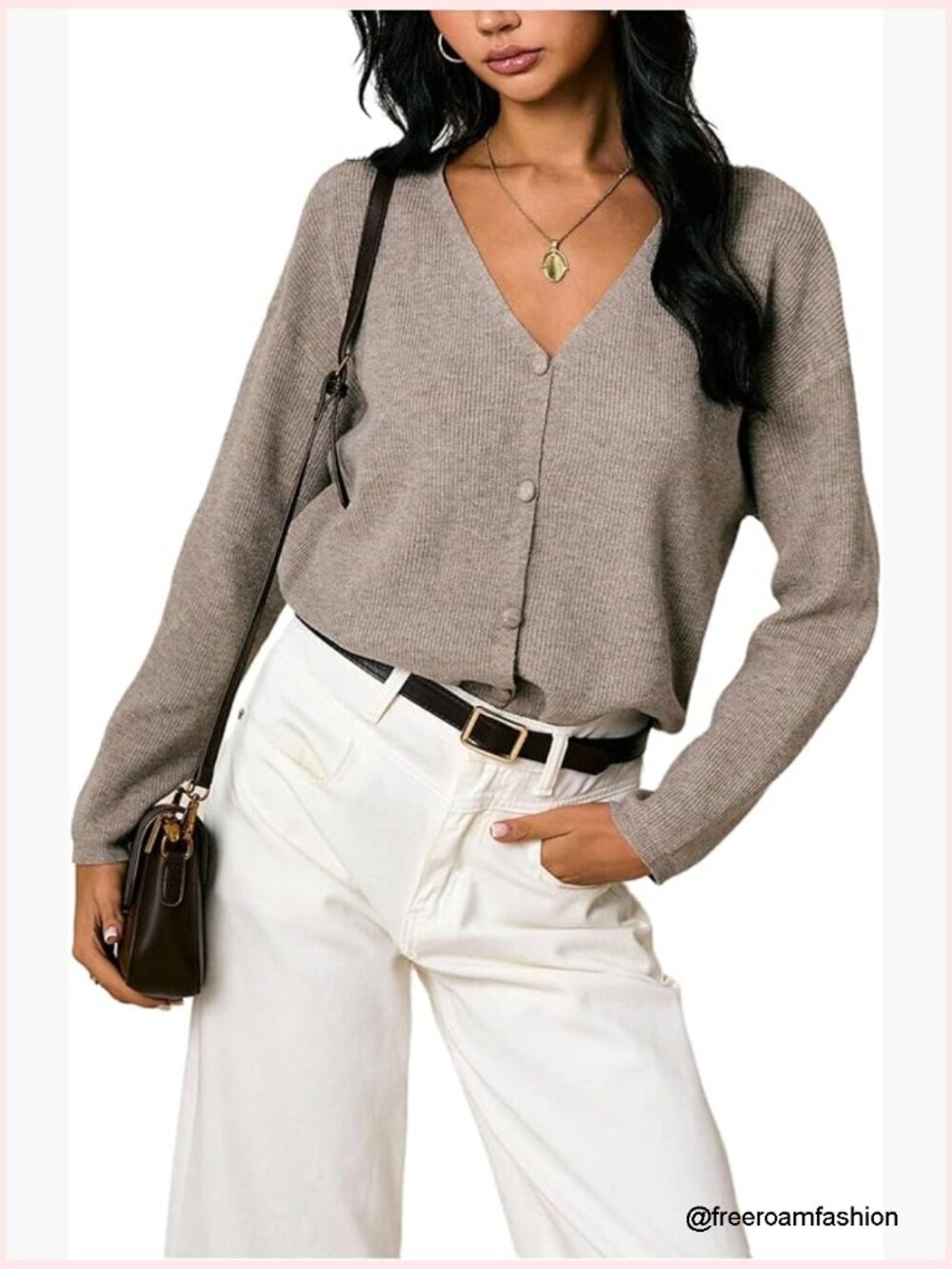 Lightweight Cardigan V-Neck Long Sleeve Button Up Knit Top